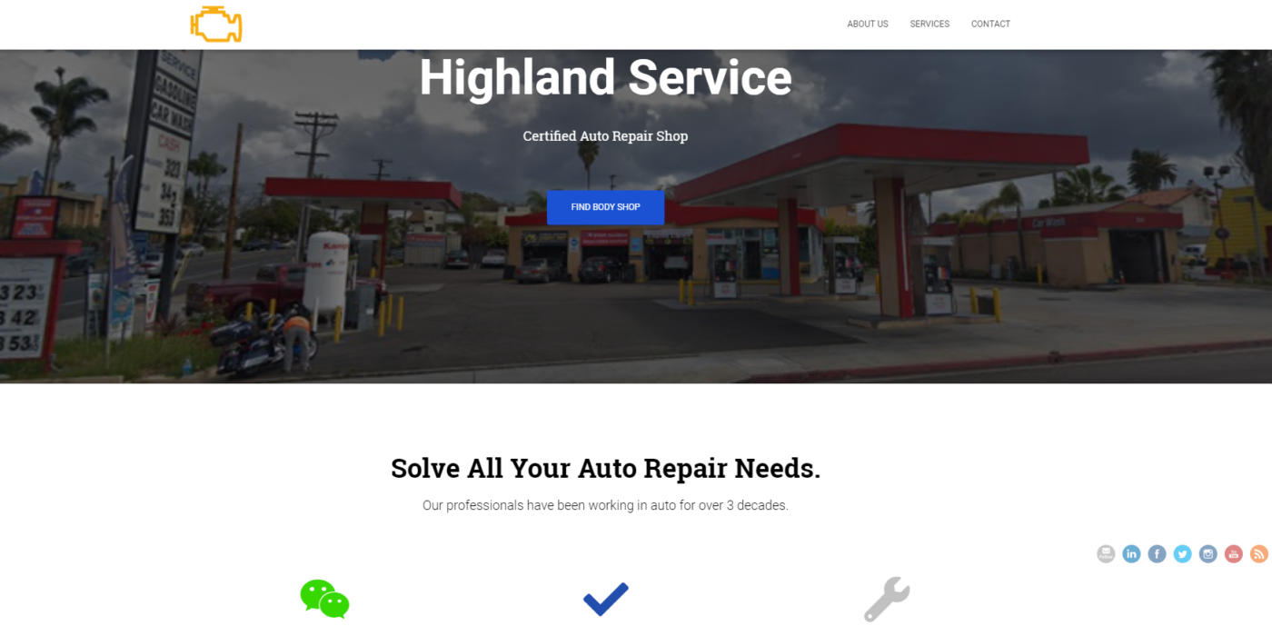 Highland Service WP Screenshot
